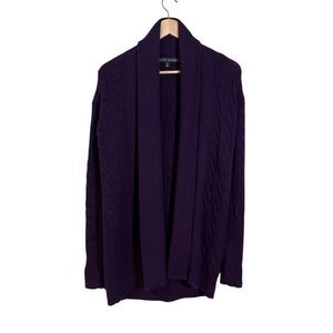 Ralph Lauren Black Label Womens Cashmere Sweater Cardigan Size XSmall Cable Knit